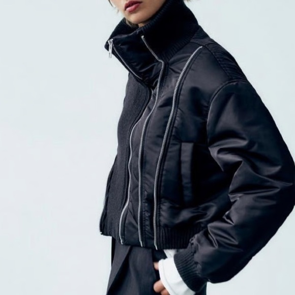 Zara zippered bomber jacket, Medium, New - Picture 3 of 10